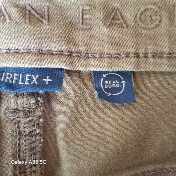 Mens American Eagle Slim Straight Fit Jeans 5G Tan Cotton Blend Classic Denim Si - Picture 13 of 14